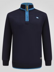 D555 Conway 2 1/4 Zip Neck Fleece Sweatshirt With Bear Logo Azul-marinho