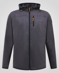 D555 Conrad Detachable Hood Bonded Fleece Zip Through Hoody Azul-marinho