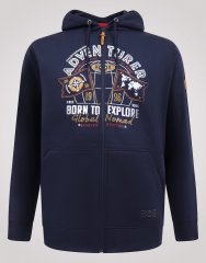 D555 Hector Adventurer Printed Zip Through Hoody Azul-marinho