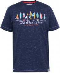 D555 Cropwell T-shirt com estampado de pesca azul-marinho