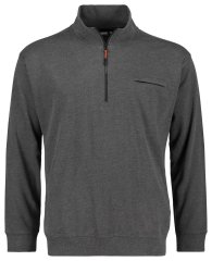 Adamo 159305 Sweatshirt com gola alta e fecho Cinzento escuro mesclado