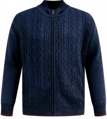 D555 Gillingham Casaco Tricotado Com Fecho E Forro Azul-Marinho