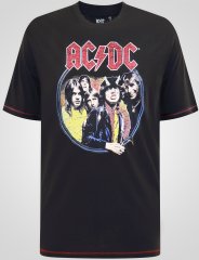 D555 Hugh Official ACDC Highway To Hell T-shirt com Estampa Preto