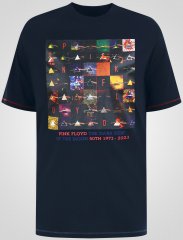 D555 Otto Official Pink Floyd 50th Anniversary T-shirt com Estampa Azul-Marinho