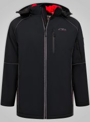 D555 Jamie Soft Shell Detachable Hood Padded Jacket Preto