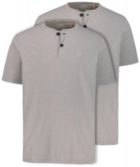 JP1880 708420 T-shirt Henley pack de 2 Cinzento mesclado
