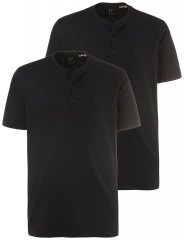 JP1880 708420 T-shirt Henley pack de 2 Preto