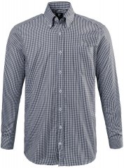 JP1880 722859 Camisa aos quadrados de manga comprida Preto
