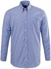 JP1880 722859 Camisa aos quadrados de manga comprida Azul claro