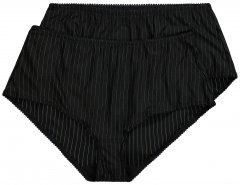 Ulla Popken 800279 Cuecas às riscas pack de 2 Preto