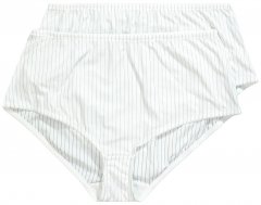 Ulla Popken 800279 Cuecas às riscas pack de 2 Branco