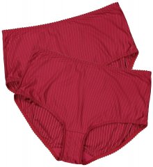 Ulla Popken 800279 Cuecas às riscas pack de 2 Bordô