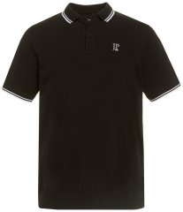 JP1880 802789 Polo com gola de contraste branca Preto