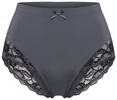 Ulla Popken 809385 Cuecas modeladoras com renda Antracite