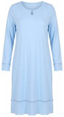 Ulla Popken 810581 Camisa de noite com renda Azul claro