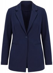 Ulla Popken 812754 Blazer em jersey punto di Roma Azul-marinho
