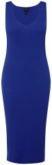 Ulla Popken 817591 Vestido de malha com decote em V Azul