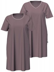 Ulla Popken 819289 Camisa de noite de manga curta pack de 2 Castanho