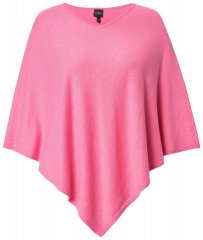 Ulla Popken 820512 Poncho de malha em mistura de lã com decote em V Rosa-claro