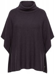 Ulla Popken 820620 Camisola poncho com gola alta Castanho mogno