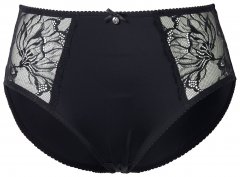Ulla Popken 822864 Cuecas com flores com renda Preto