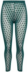 Ulla Popken 823383 Leggings de meia às bolinhas Verde azeitona