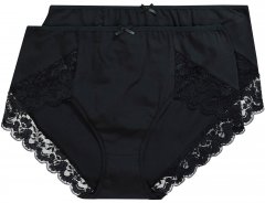 Ulla Popken 824106 Cuecas com renda pack de 2 Preto