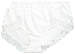 Ulla Popken 824106 Boxers com renda pack de 2 Branco