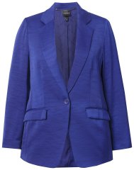 Ulla Popken 826161 Blazer texturizado com bolsos de pala Azul-marinho