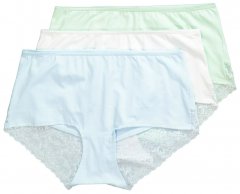Ulla Popken 827465 Cuecas hipster com renda pack de 3 Azul
