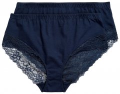 Ulla Popken 830094 Cuecas com renda pack de 2 Azul-marinho