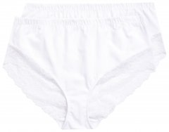 Ulla Popken 830094 Cuecas com renda pack de 2 Branco