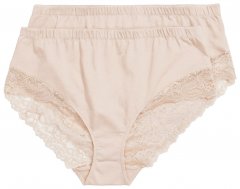 Ulla Popken 830094 Cuecas com renda pack de 2 Bege