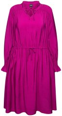 Ulla Popken 830615 Vestido de manga comprida com folhos Lilás