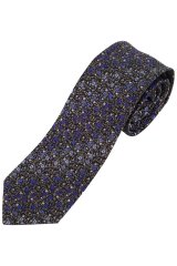 JP1880 831884 Gravata de seda estampada extra-comprida Azul royal