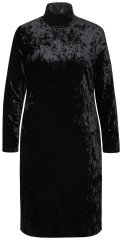 Ulla Popken 834234 Vestido de veludo com gola alta Preto