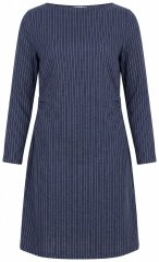 Ulla Popken 834371 Vestido de sweat às riscas Azul-marinho