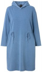 Ulla Popken 834536 Vestido de sweat com capuz Azul ganga