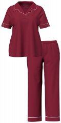 Ulla Popken 835397 Pijama de manga curta com gola de camisa Lilás