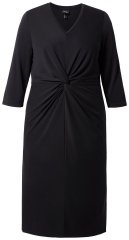Ulla Popken 836514 Vestido midi com manga 3/4 Preto