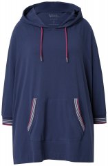 Ulla Popken 837190 Poncho lounge com capuz Roxo escuro