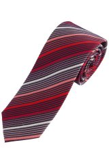 JP1880 837687 Gravata de seda às riscas extra-comprida Vermelho