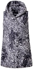Ulla Popken 838435 Colete comprido acolchoado estampado Preto