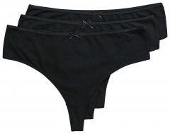 Ulla Popken 838637 Tangas pack de 3 Preto