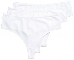 Ulla Popken 838637 Tangas pack de 3 Branco