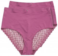 Ulla Popken 838675 Cuecas de cintura alta Roxo escuro