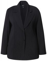 Ulla Popken 839843 Blazer plissado Preto