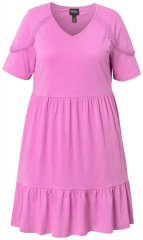 Ulla Popken 840115 Vestido de jersey de manga curta Rosa