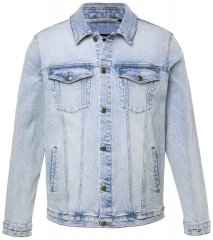 Men+ 394 Casaco de ganga com bolsos no peito Azul claro
