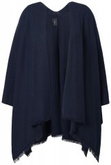 Ulla Popken 841117 Poncho de malha oversize com strass Azul-marinho